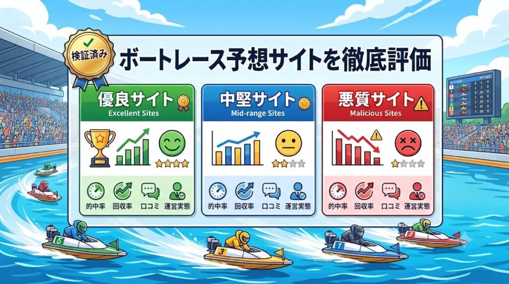 競艇予想サイト徹底分類!検証済み評価一覧(247サイト)
